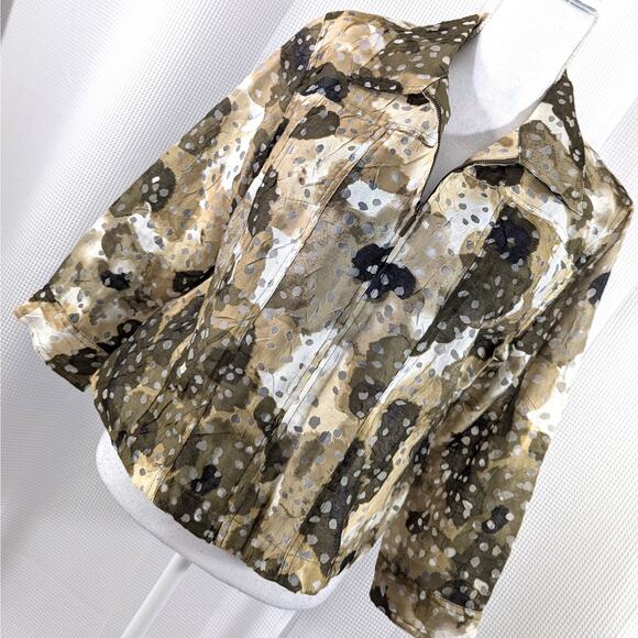 NWOT! RUBY RD. FAVORITES! FALL LEAVES ABSTRACT W/ SHEER "DROPS" JACKET! SZ 10 - Picture 10 of 10